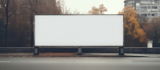 Urban billboard mockup, available space for advertising or branding display. - obrazy, fototapety, plakaty