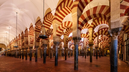 Prayer hall of Mosque–Cathedral of Córdoba, world heritage site