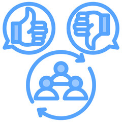 Customer Feedback Blue Icon