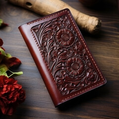 Travel Accessories.Travel accessories on wooden floor ready for travel.Generative AI