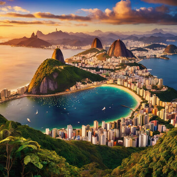 City of Rio de Janeiro Cartued, Generative ai.