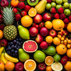 various colorful fruit and berries