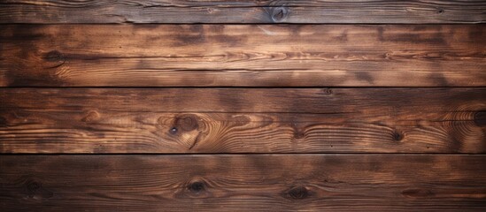 Naklejka premium Processed wooden surface in dark brown, rustic background.