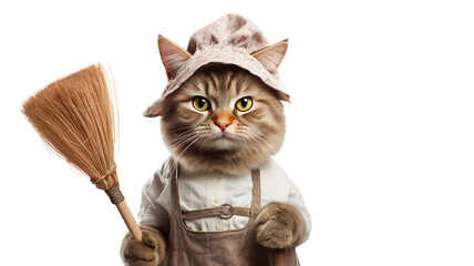 A cat cleaning Generative AI