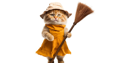 A cat cleaning Generative AI