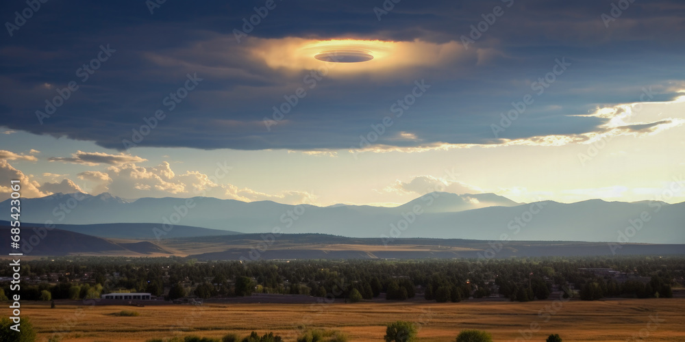 Sticker UFO attacking Earth