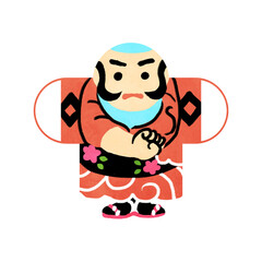 日本の伝統的な凧のイラスト