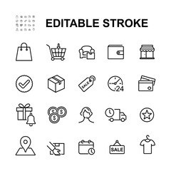 E-commerce line icons.