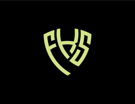 FKS creative letter shield logo design vector icon illustration