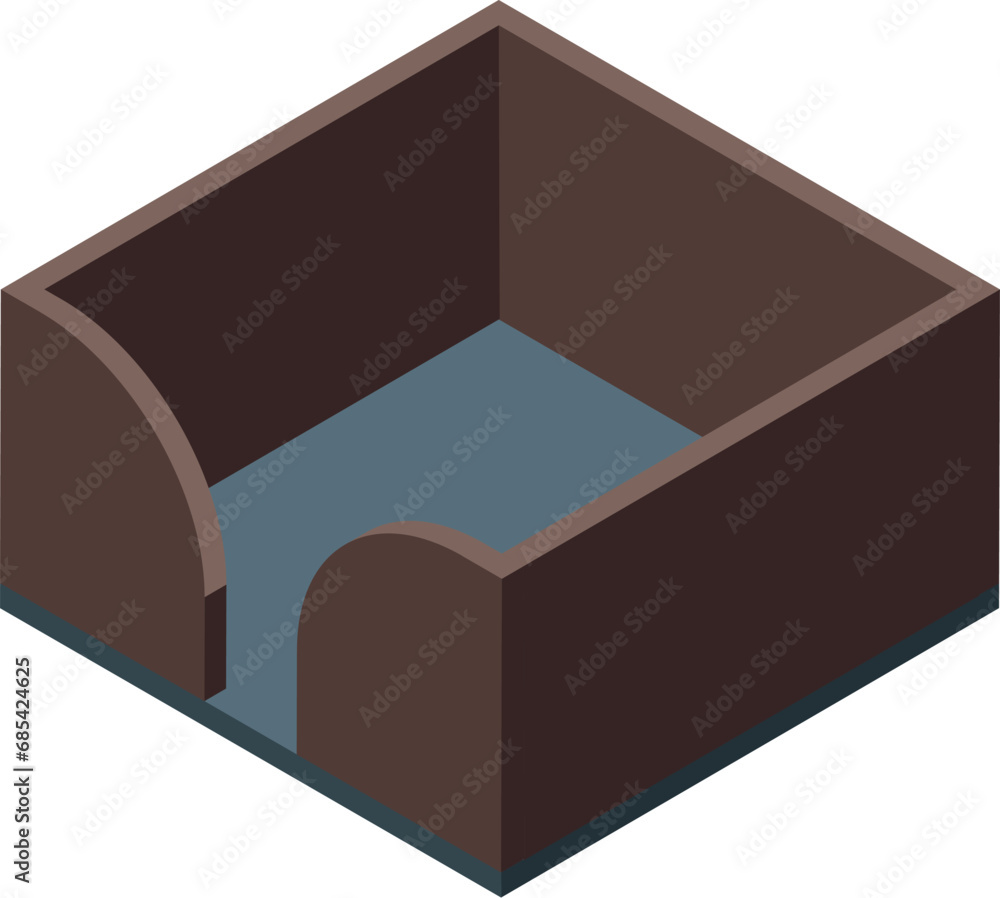 Poster paper tray icon isometric vector. office storage file. box data letter