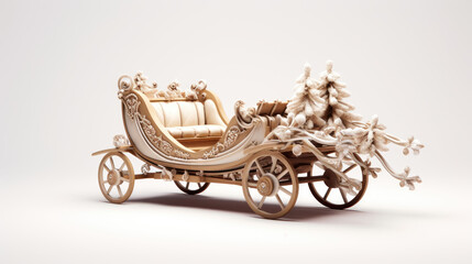 Christmas Sleigh Decoration on a clean white background