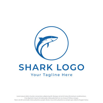 Unique and creative shark template logo vector design.