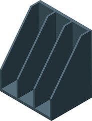 Storage paper tray icon isometric vector. Data case shelf. Unit desktop card
