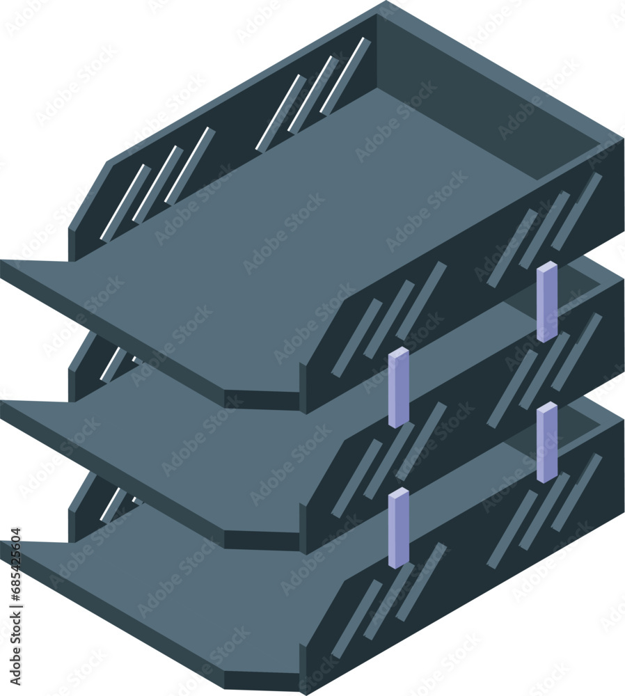 Poster folder stack tray icon isometric vector. card send mail. office unit