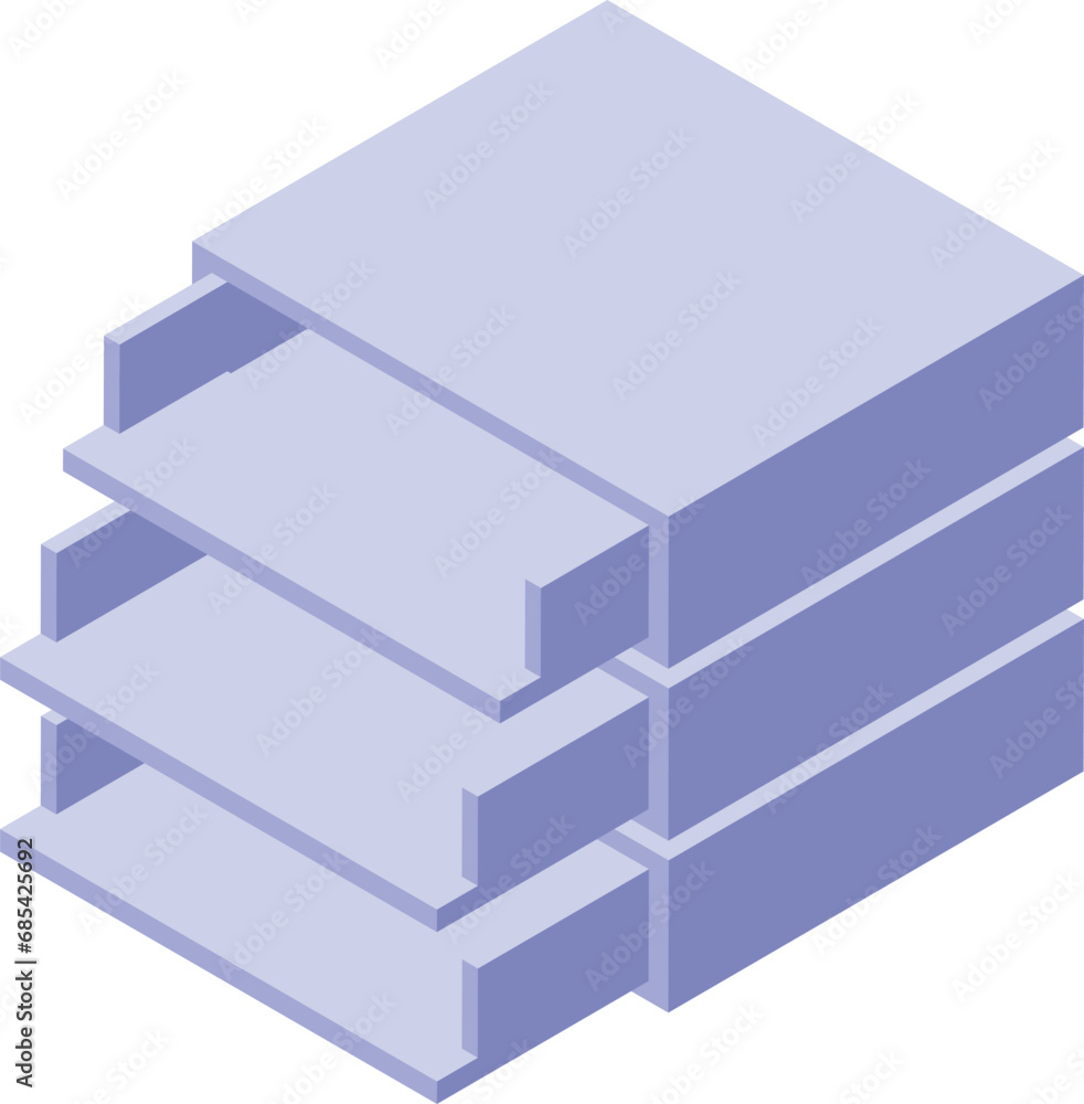 Aufkleber box data letter file icon isometric vector. cabinet case folder. envelope filing screen