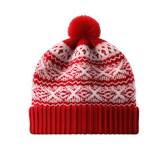 Knitted Woolen Cap Isolated on Transparent or White Background, PNG