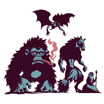 Mythical Creatures: Vector Art Featuring Iconic Philippine Folklore Monsters