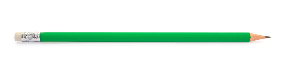 One sharp graphite pencil isolated on white
