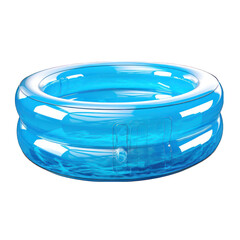 Blue Inflatable Swimming Pool Isolated on Transparent or White Background, PNG