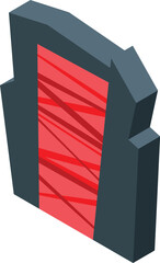 Red arch portal icon isometric vector. Energy desert neon. Vortex door time