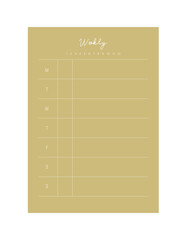 Weekly planner (lemon) Minimalist planner template set. Vector illustration.