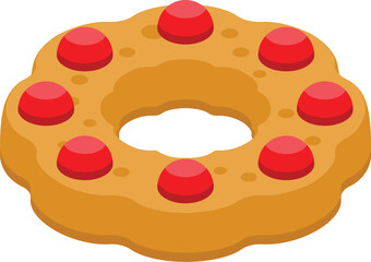 Apple pie cake icon isometric vector. Fruit american dessert. Cuisine bakery