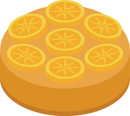 Orange fruit cake icon isometric vector. Crust dessert pastry. Sugary cookery