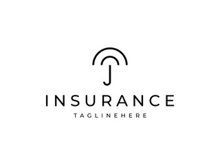 minimal umbrella insurance logo design
