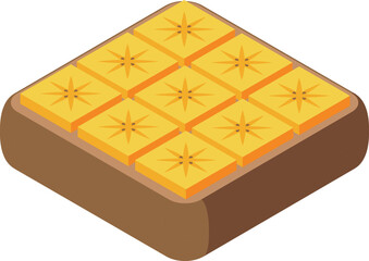 Cake food fruit icon isometric vector. Cooking tatin calorie. Pastry cafe cooking
