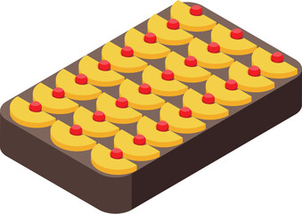 Pastry cake icon isometric vector. Food cream dessert. Fruit home bakery