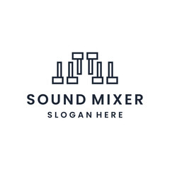 sound mixer business logo design vector template.