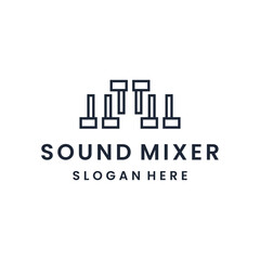 sound mixer business logo design vector template.