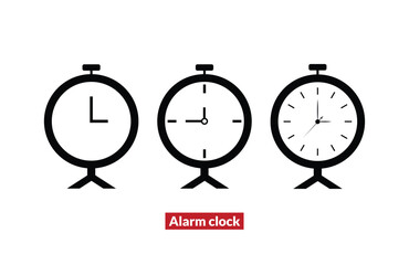 Alarm clock icon in trendy flat design.