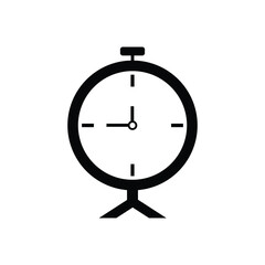 Flat alarm clock icon symbol vector Illustration.