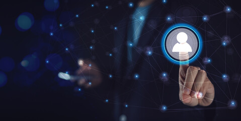 Naklejka premium CRM concept customer connection,