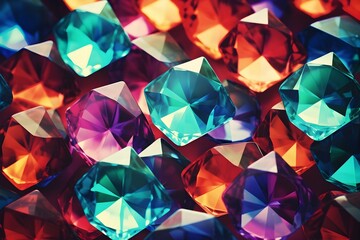 Colorful diamonds illustration - obrazy, fototapety, plakaty