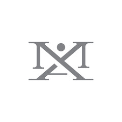 MA logo letter initials design company vector line illustration