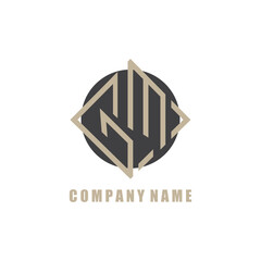 Fototapeta premium GMC logo template line emblem company vector letter design
