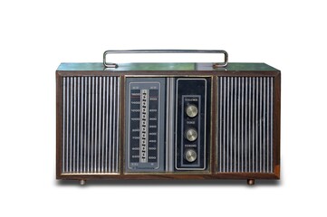 antique radio isolated on white