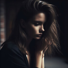 person with mental health problems like depression sits and tries to deal with it alone