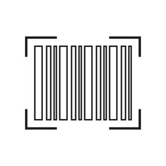 Flat barcode icon symbol vector Illustration.