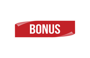 Red banner Bonus on white background.