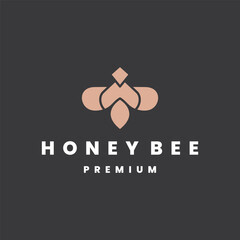 honey bee business logo design vector template.