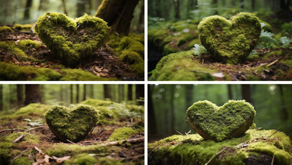 moss green nature forest plant environment trees beautiful background woods grass park 