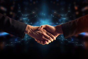 Business finance handshake partnership, finance investment agreement Generative AI