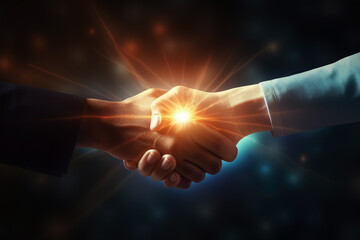 Business finance handshake partnership, finance investment agreement Generative AI