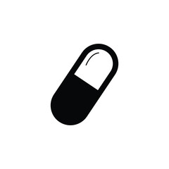 Capsule icon, Pill icon in trendy flat style isolated on background.