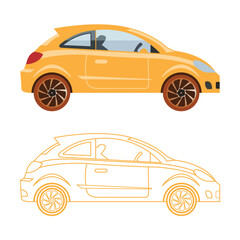 car icon flat vector illustration. Car silhouette
