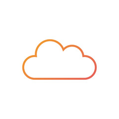 cloud icon in flat style with background.