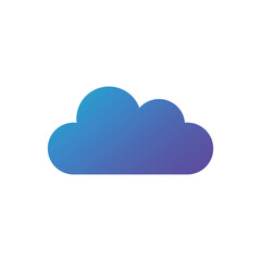 Flat cloud icon symbol vector Illustration